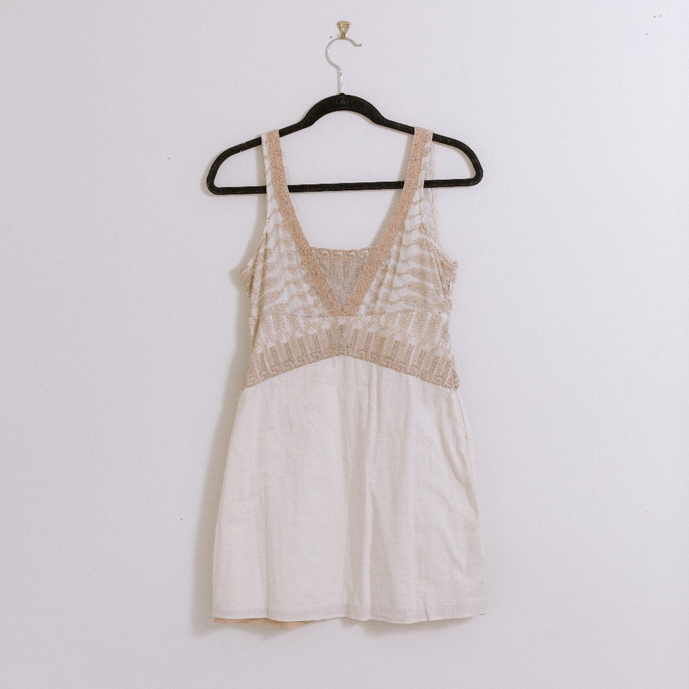 Linen Dress with Embroidery Detail